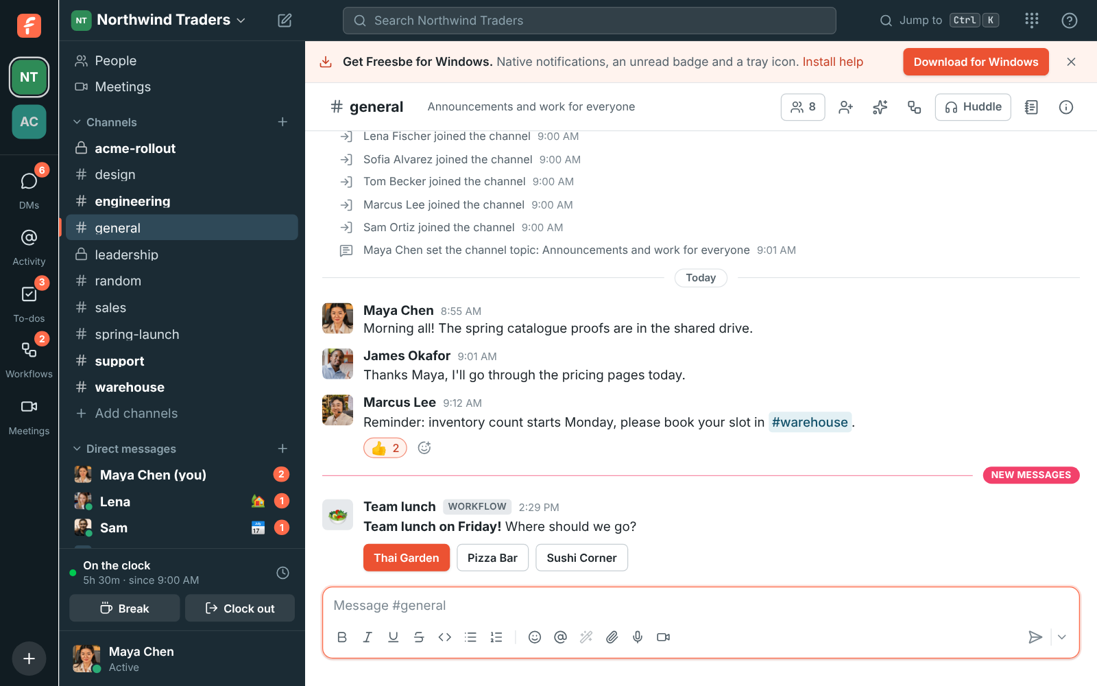 The banner offering the desktop app in a browser